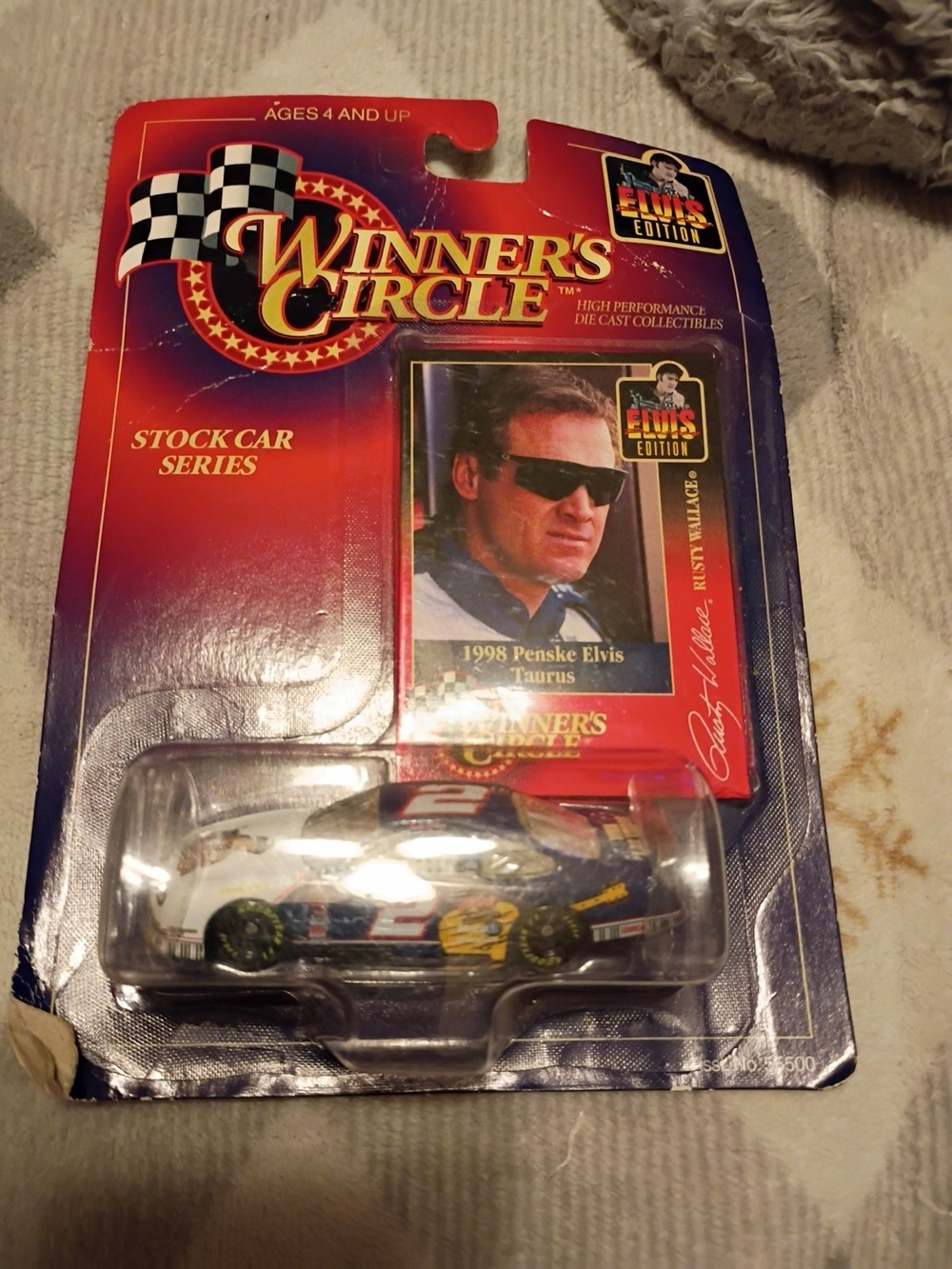 Winner's Circle Elvis Edition 1998 Penske Taurus Die-Cast Race Car - White/Blue